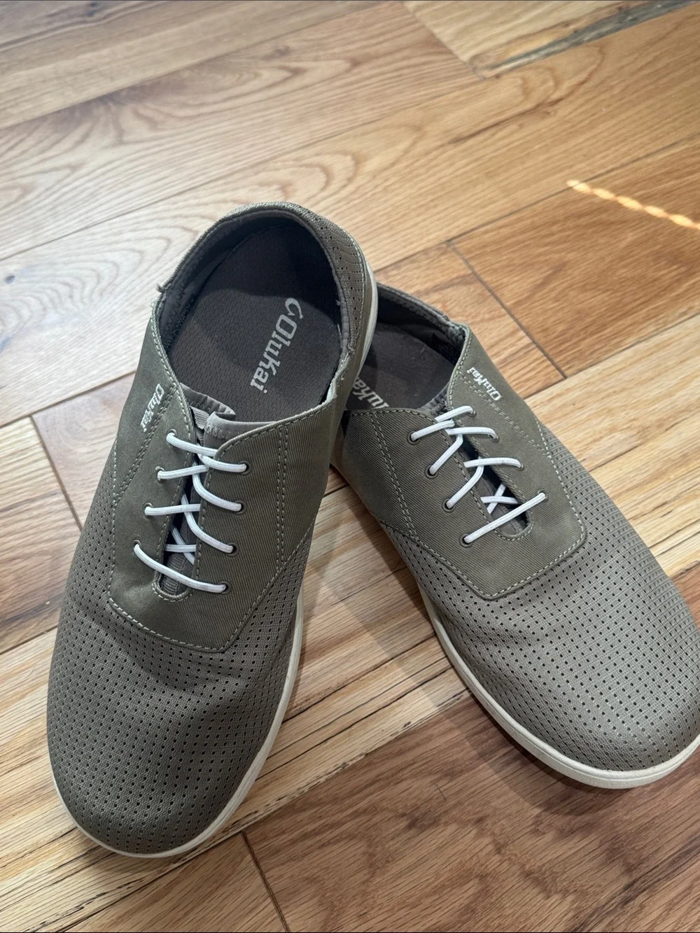 OluKai | Nohea Moku Light Olive Green No Tie Boat Slip On Shoes US Men's 9.5